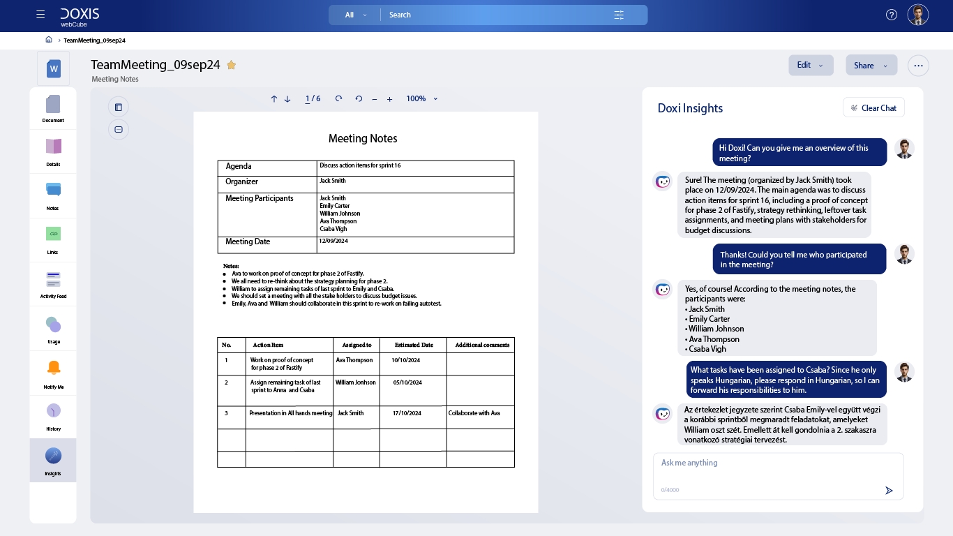 Doxis system screenshot