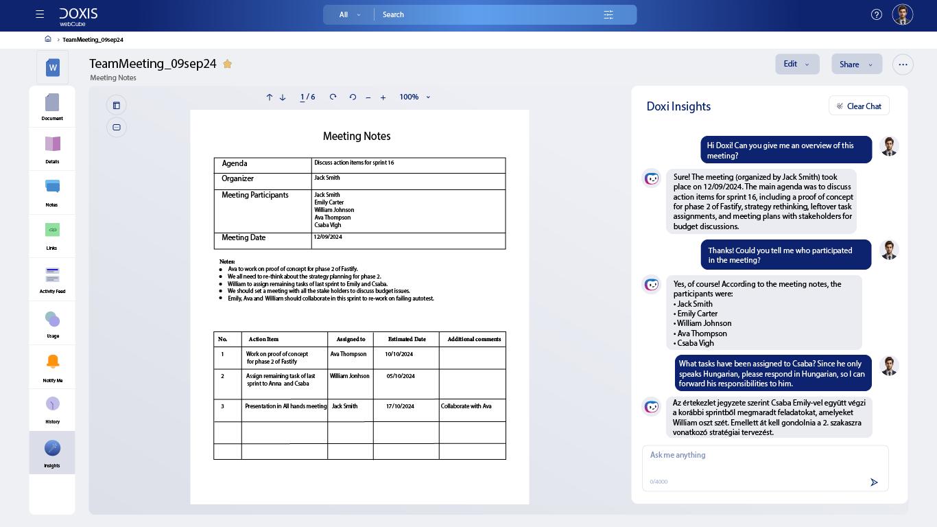 Doxis system screenshot