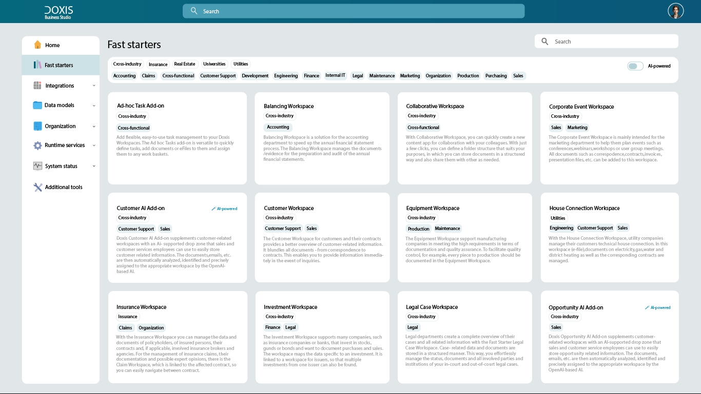 Doxis system screenshot