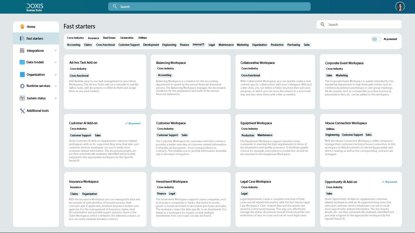 Doxis system screenshot
